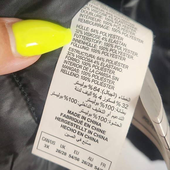 Addition Elle Black Winter Puffer Puffy Coat Jacket Plus Size 3X Lightweight - Picture 5 of 7